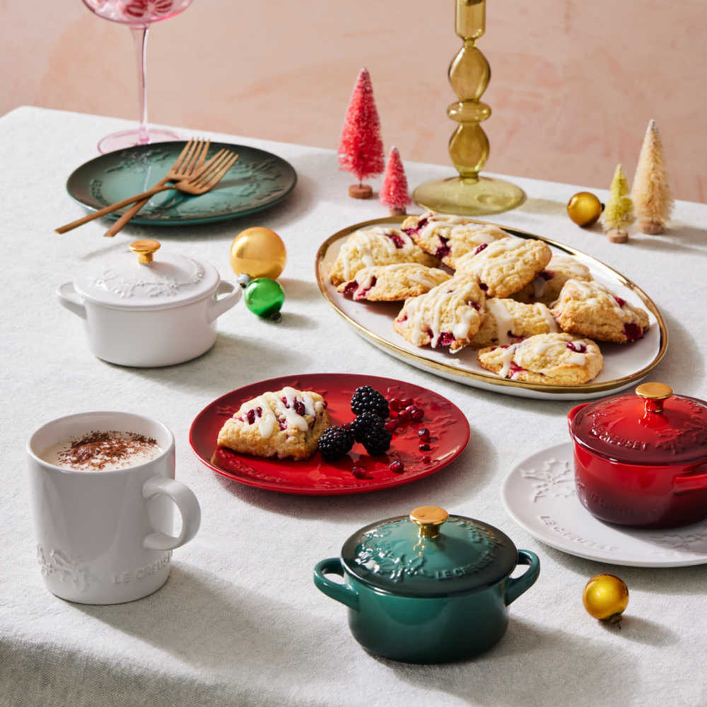 Le Creuset Klein bordje - Holly Christmas - Artichaut Groen - ø 19 cm