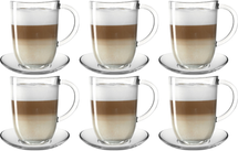 Leonardo Latte Macchiato Glazen + Schotels Napoli - 6 stuks