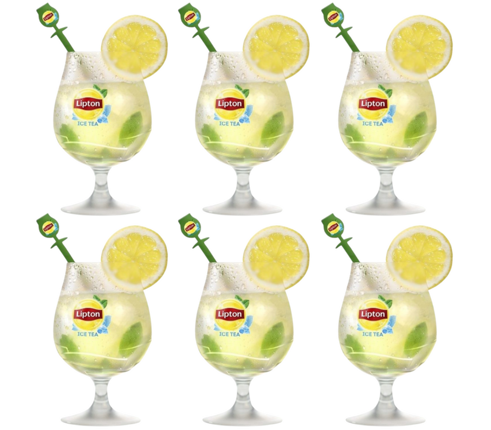 Lipton Ice Tea Bol Glazen - Mat - 250 ml - 6 stuks