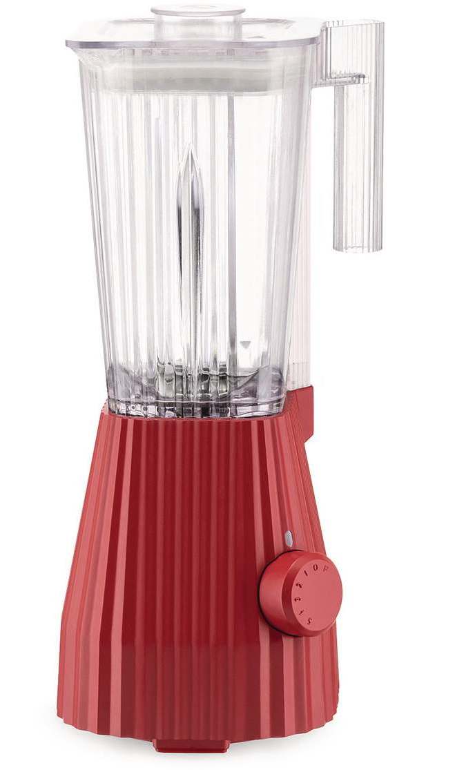 Alessi Blender Plissé - 5 vitesses + réglage turbo - Rouge - Michele de Lucchi - 1,5 litre - MDL09 R