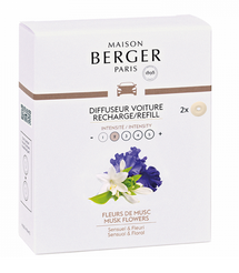 Recharge Maison Berger - pour parfum voiture - Fleurs de Musc - 2 Pièces