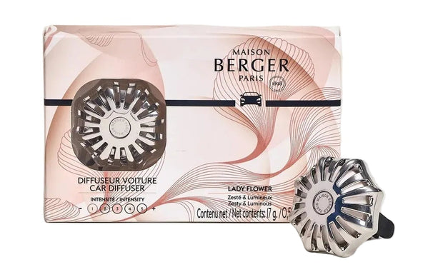 Maison Berger Autoparfum / Autodiffuser Coralie Silver - Lady Flower - Met Navulling