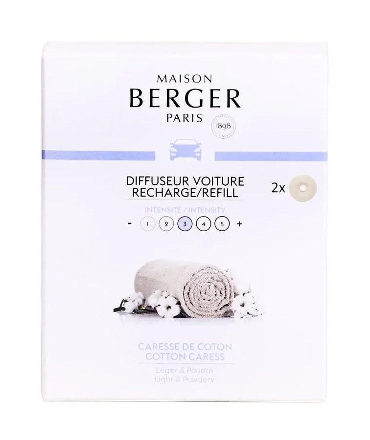 Maison Berger Autoparfum / Autodiffuser Silver - Cotton Caress - Met Navulling