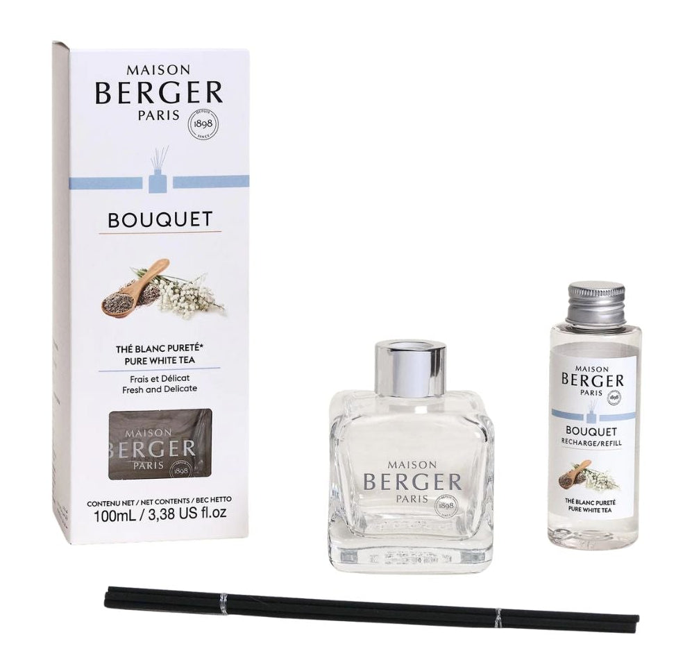 Maison Berger Geurstokjes Cube - Pure White Tea - 100 ml