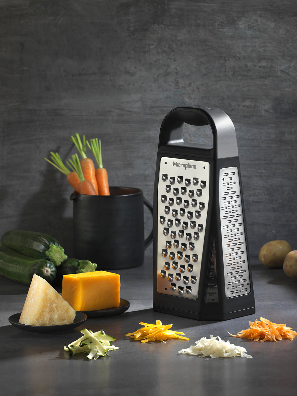 Microplane Rasp Boxgrater Elite - Laser Gesneden Rasp - 5 Grofheden - Zwart