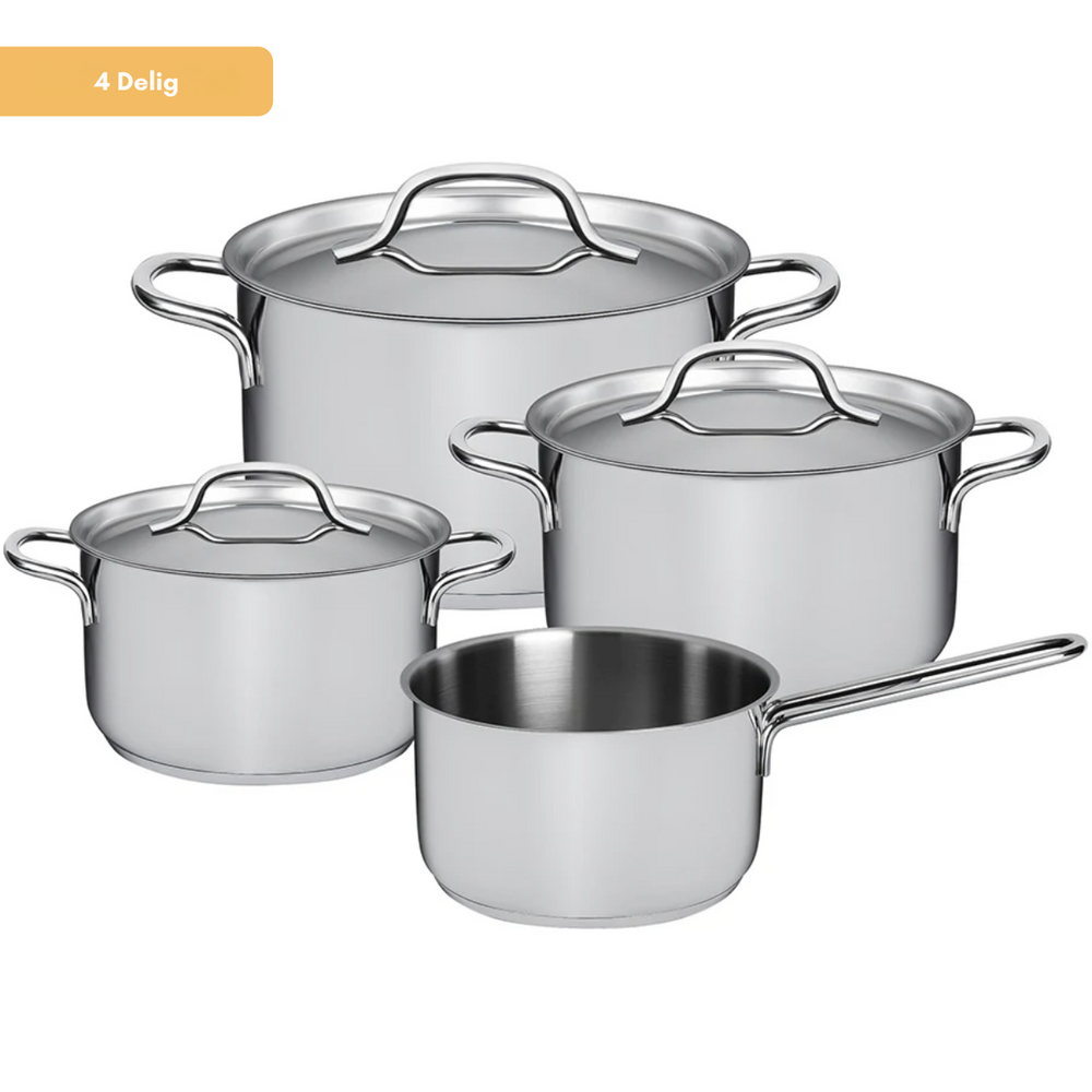 Sola Pannenset Mirage - RVS - Kookpan ø 16, 18, 20 cm & Steelpan ø 16 cm - Inductie geschikt - 4 Delig