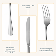 Sola Bestekset Hollands Glad - 18/10 RVS  - 100 delig / 12 personen