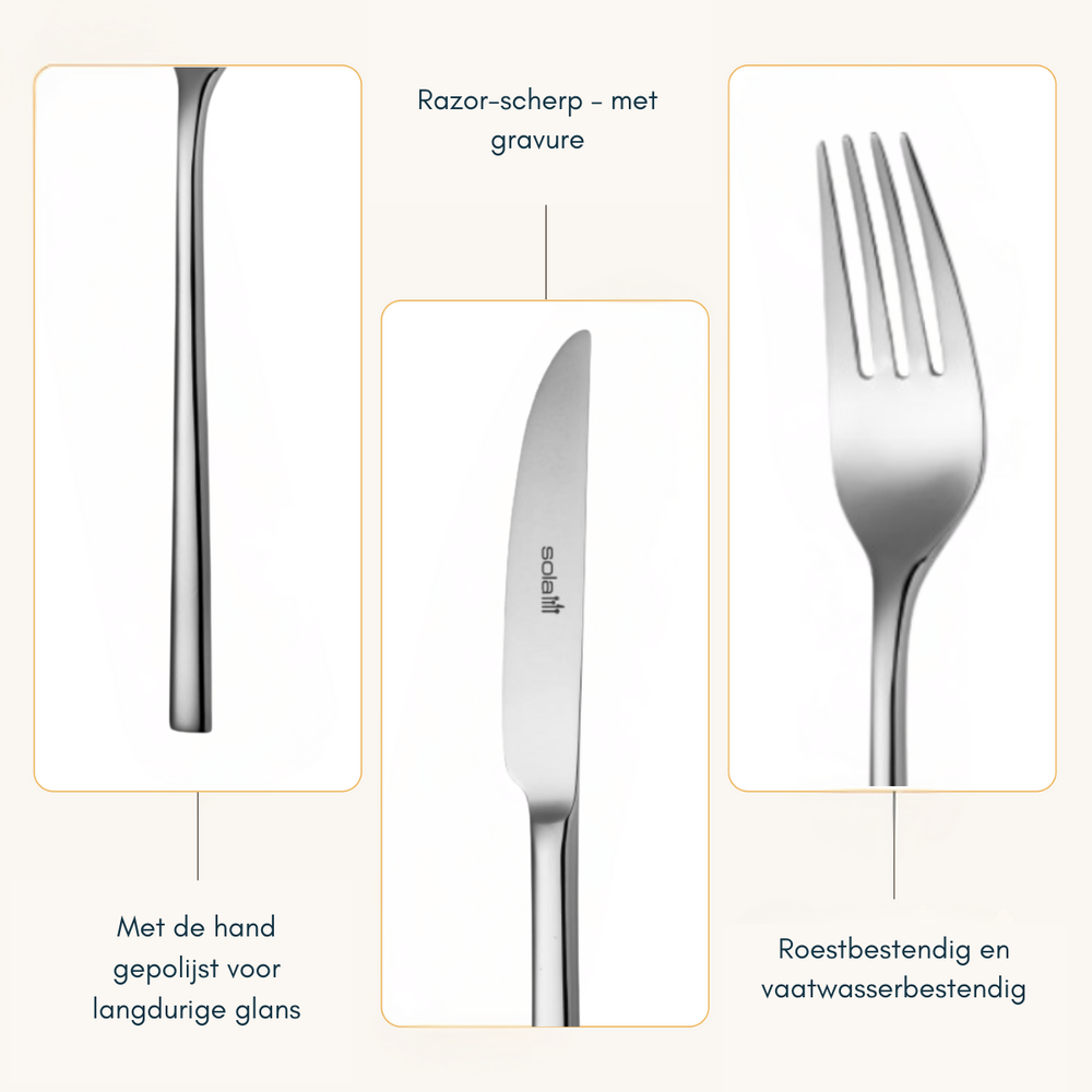 Sola Bestekset Montreux - 18/10 RVS - 100 delig / 12 personen
