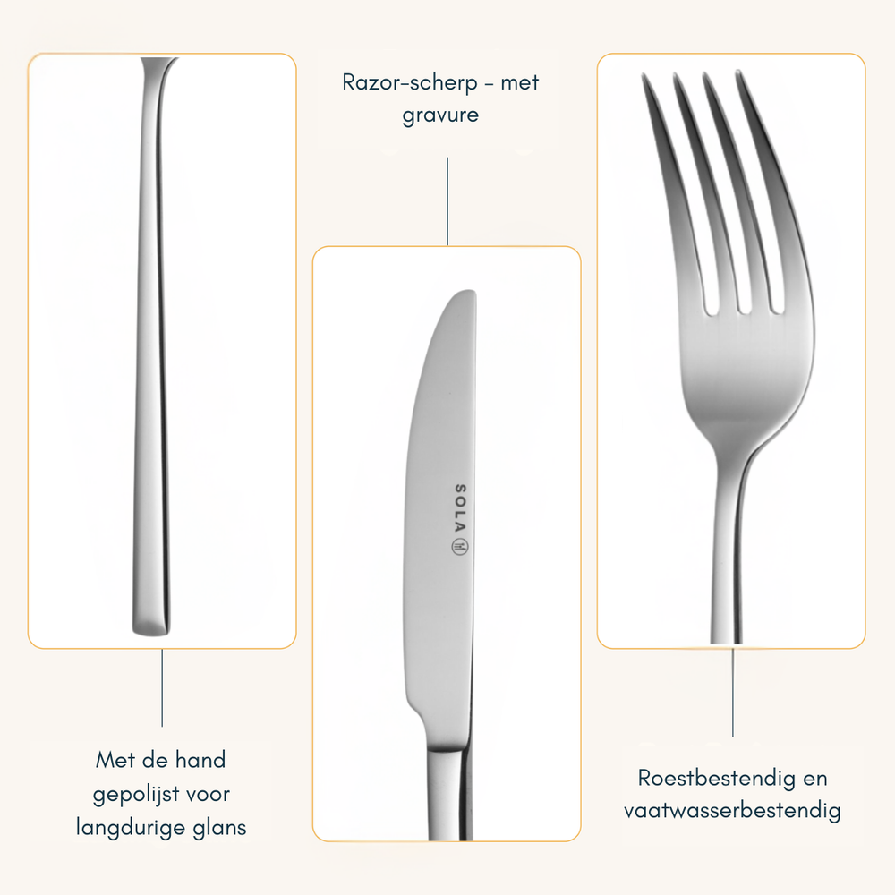 Sola Bestekset Luxor - 18/10 RVS - 100 delig / 12 personen
