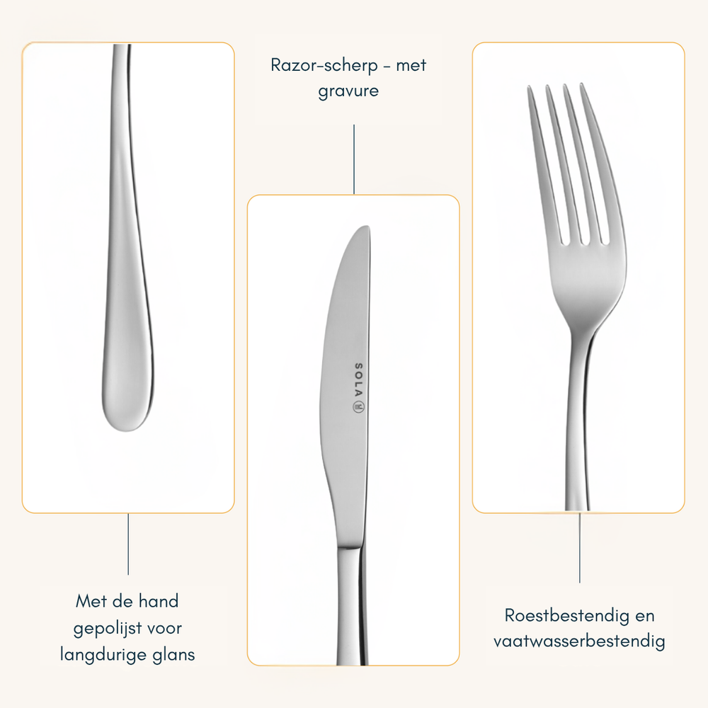 Sola Bestekset Florence - 18/10 RVS - 50 delig / 6 personen
