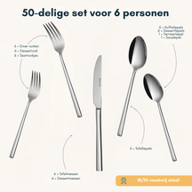 Sola Bestekset Luxor - 18/10 RVS - 50 delig / 6 personen