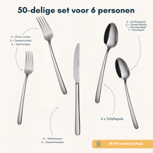Sola Bestekset Donau - 18/10 RVS - 50 delig / 6 personen