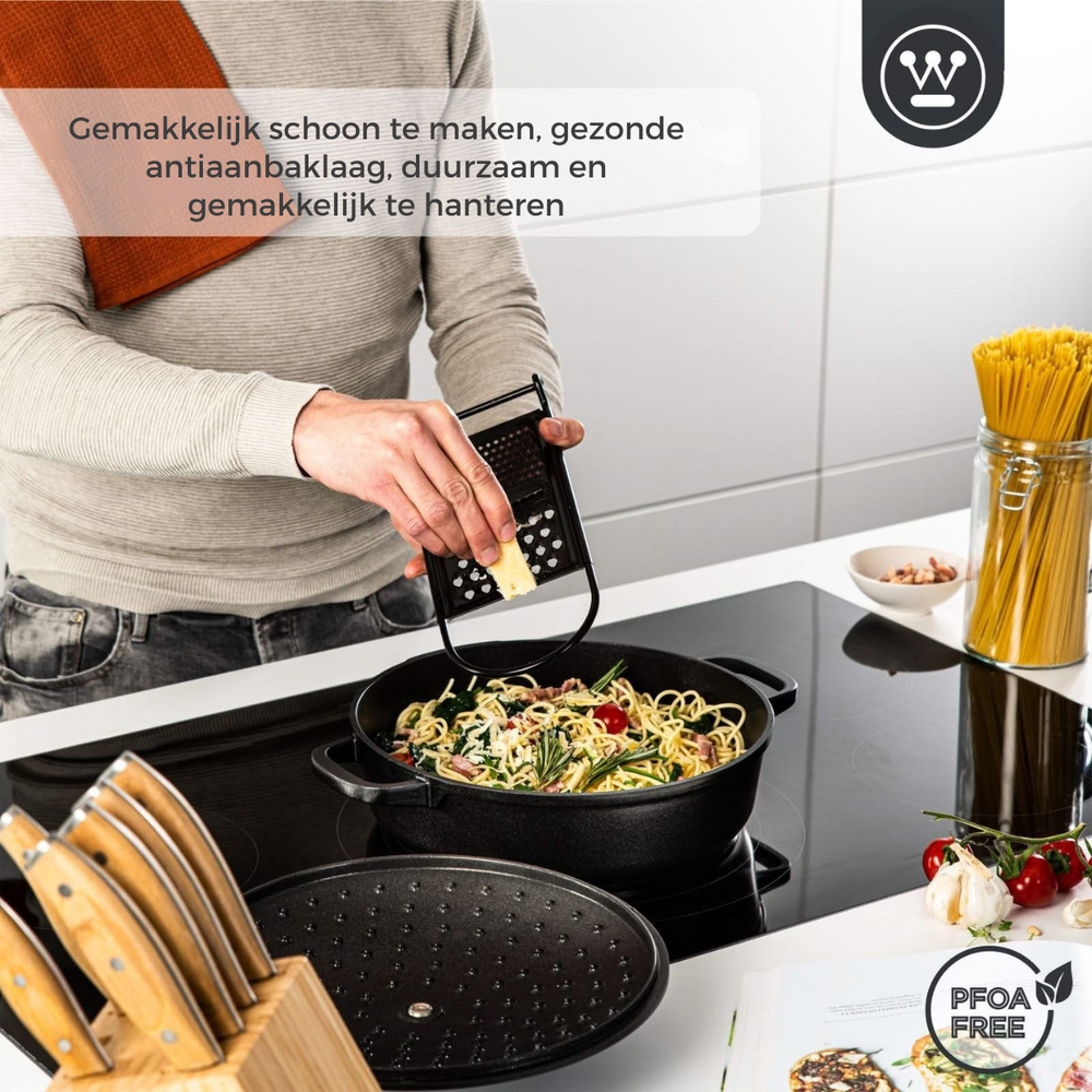 Westinghouse Hapjespan / sauteuse Performance Blissful Black ø 28 cm / 4,1 liter - standaard anti-aanbaklaag