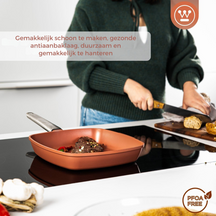 Westinghouse Grillpan Performance Rebel Red 28 x 28 cm - standaard anti-aanbaklaag