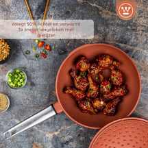 Westinghouse Wokpan Performance Rebel Red ø 28 cm - standaard anti-aanbaklaag