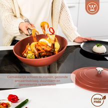Westinghouse Pannenset Performance (wokpan + grillpan) ø 28 cm - rood - inductie en alle andere warmtebronnen