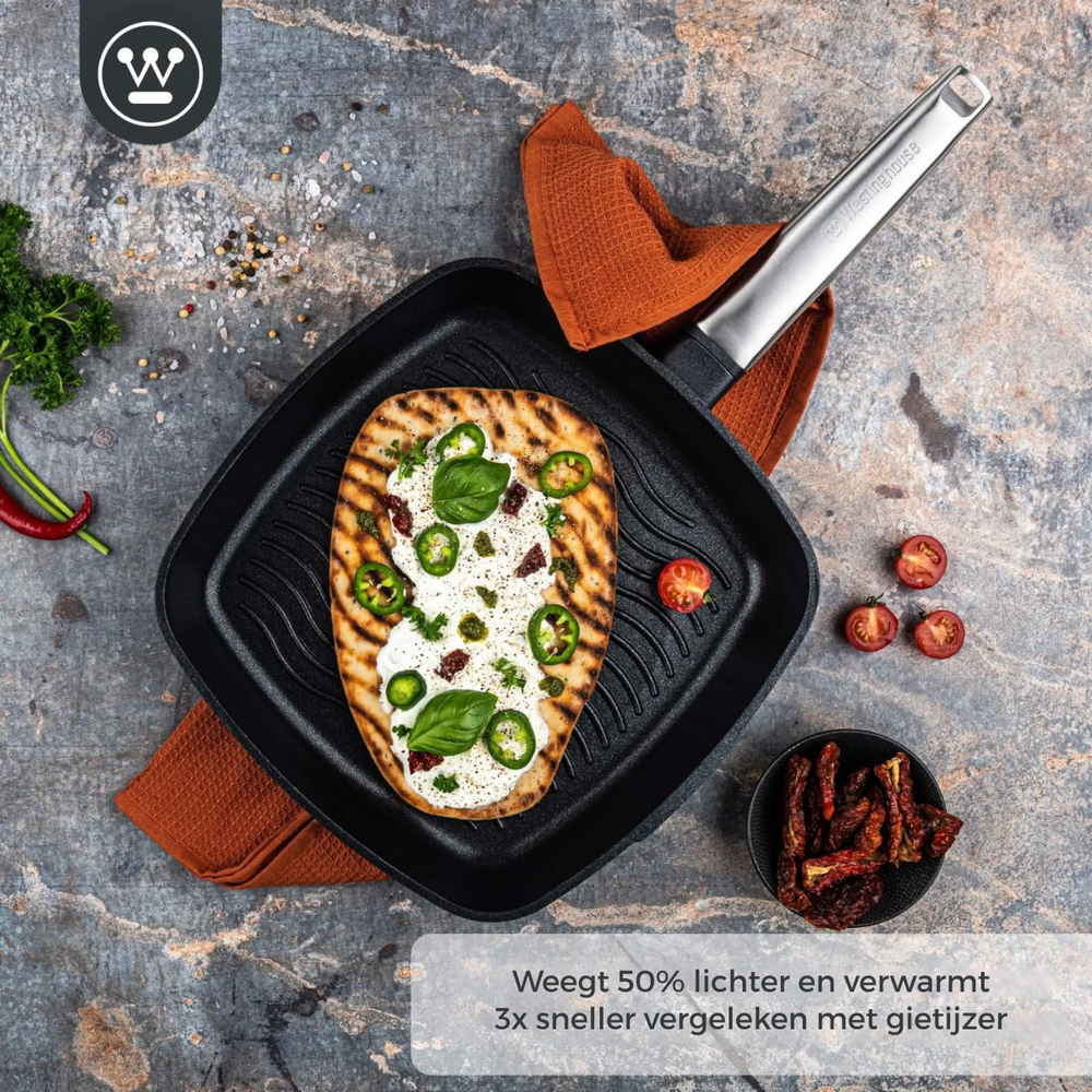 Westinghouse Grillpan Performance Blissful Black 28 x 28 cm - standaard anti-aanbaklaag
