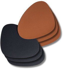 Jay Hill Coasters - Cuir Vegan - Noir / Cognac - Bio - double face - 13 x 11 cm - 6 pièces