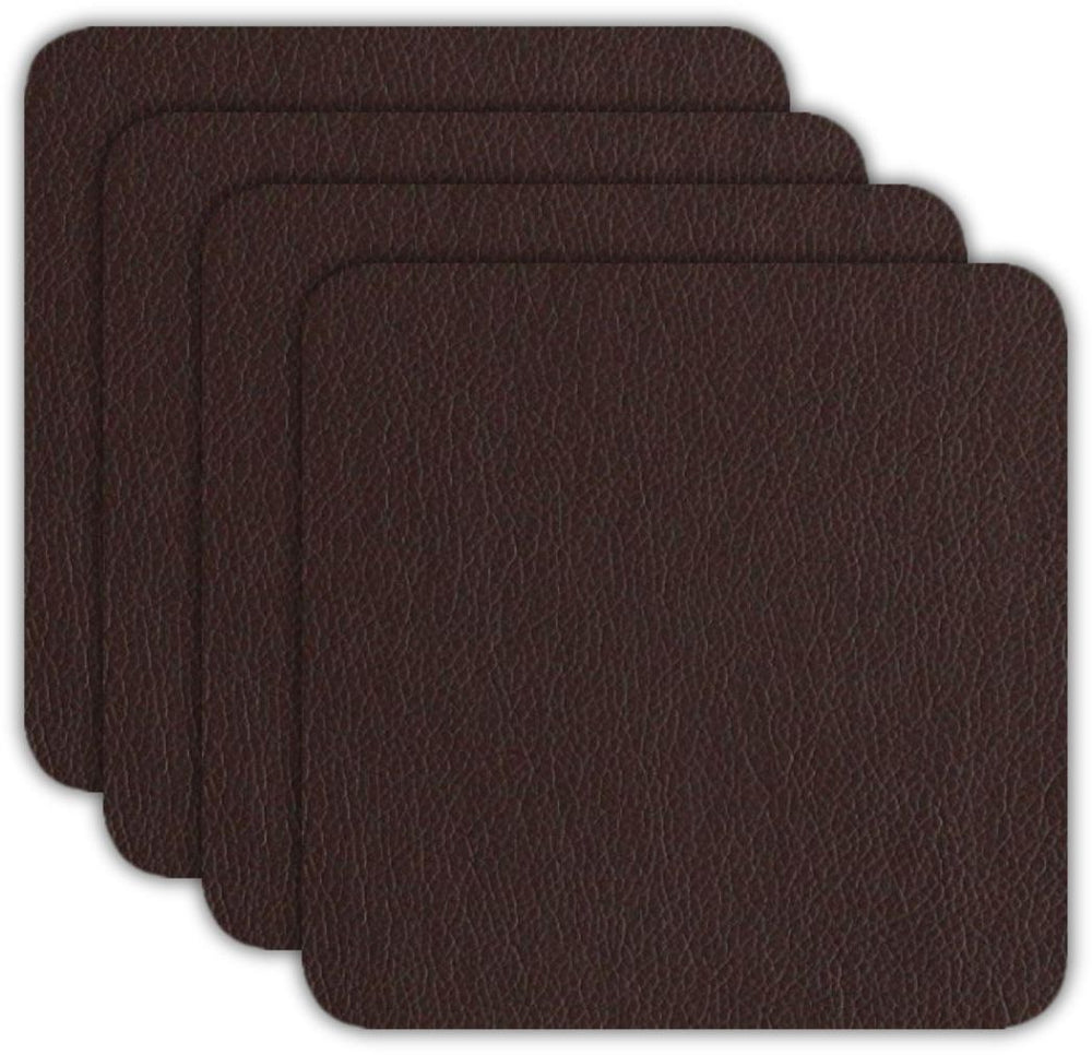 ASA Selection Onderzetters - Leather Optic Fine - Chocolat - 10 x 10 cm - 4 Stuks