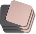 Jay Hill Coasters - Cuir Vegan - Gris / Rose - double face - 10 x 10 cm - 6 Pièces