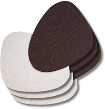 Jay Hill Coasters - Cuir végétalien - Marron / Blanc - Bio - 13 x 11 cm - 6 pièces