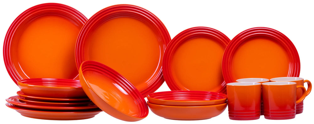 Service de Vaisselle Le Creuset - Orange Rouge - 16 pièces / 4 personnes