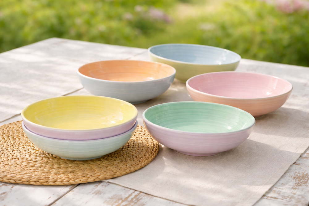 Cookinglife Diepe borden / Pastaborden Pastel Harmony Ø 23 cm - 6 Stuks