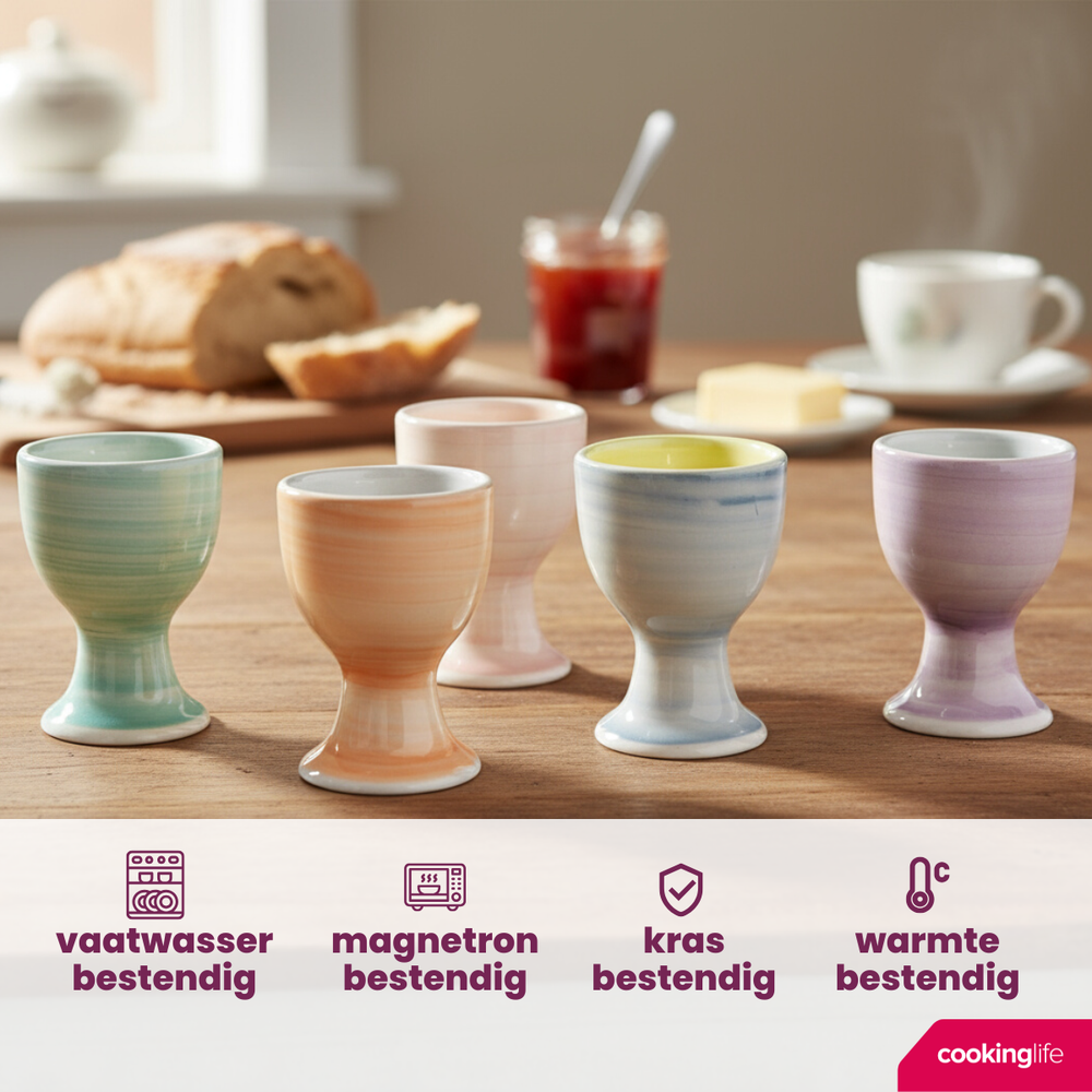 Cookinglife Eierdopjes Pastel Harmony - 6 Stuks