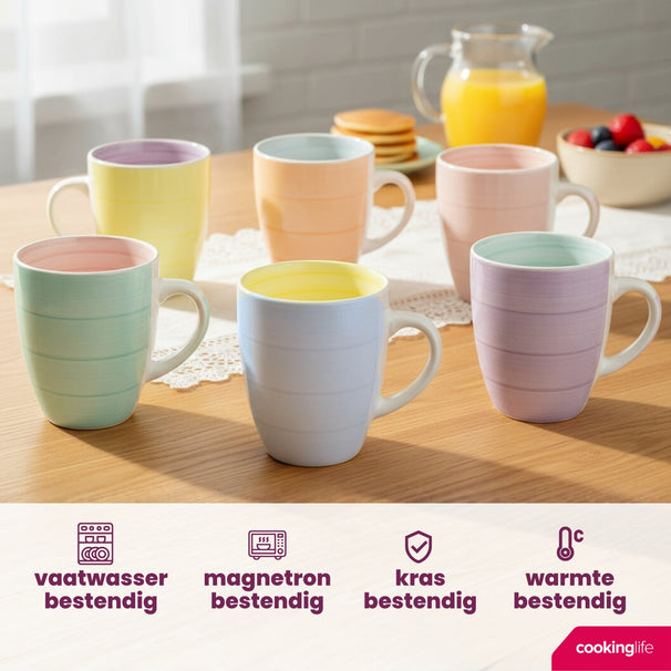 Cookinglife Mokken Pastel Harmony 340 ml - 6 Stuks