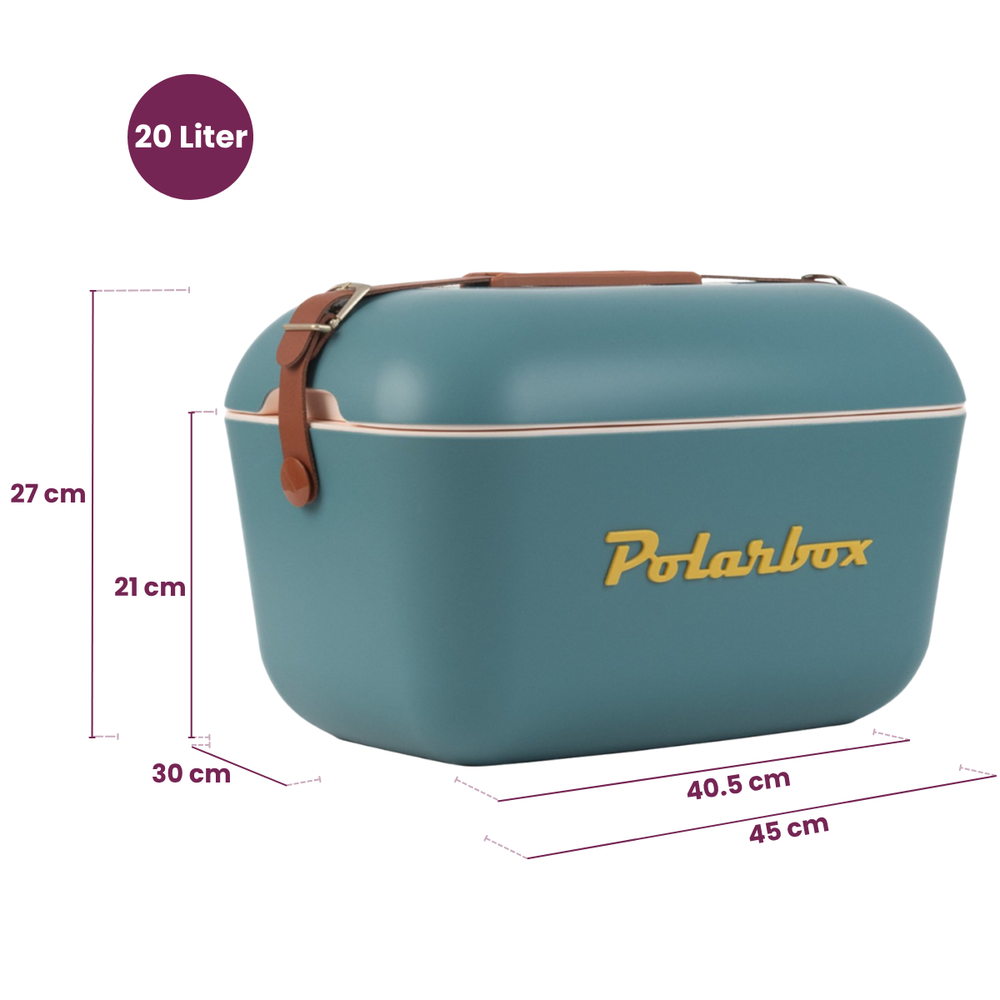 Polarbox Koelbox met Schouderband - Marineblauw Mustard - 20 Liter
