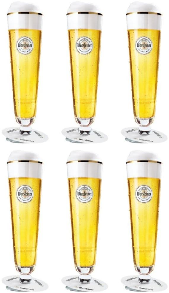 Warsteiner Bierglazen op Voet - 400 ml - 6 stuks