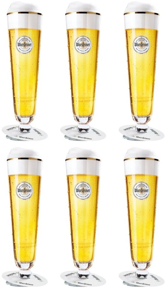 Verres à bière Warsteiner sur pied - 200 ml - 6 pièces