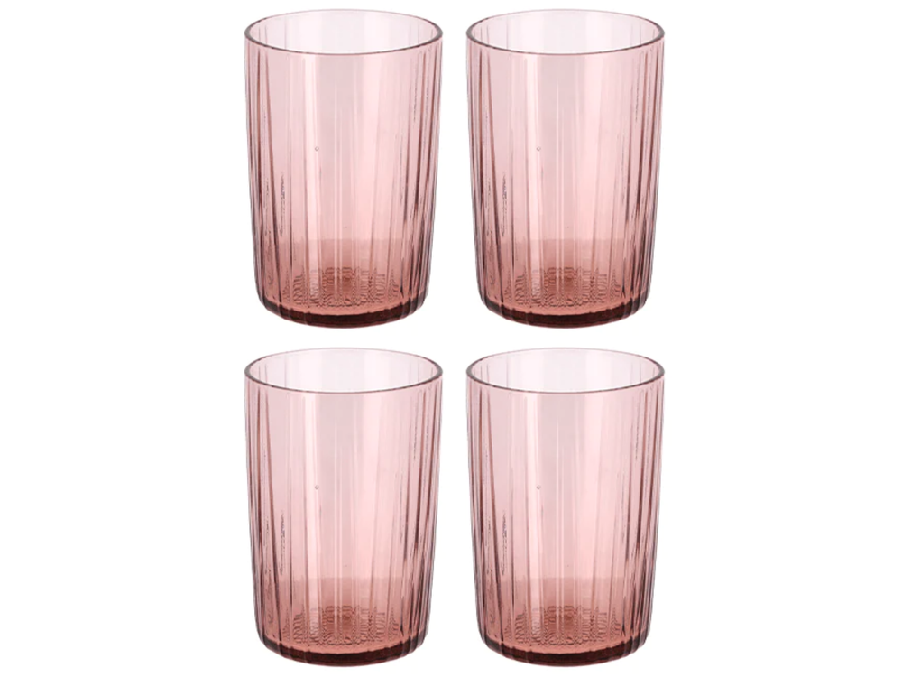 Bitz Waterglas Kusintha - Roze - 280 ml - 4 stuks