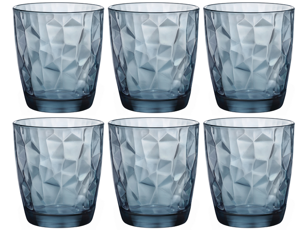 Verres à eau Bormioli Rocco Diamond Bleu 300 ml - 6 pièces