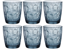 Bormioli Rocco Waterglazen Diamond - Blauw - 300 ml - 6 stuks