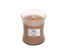 WoodWick Geurkaars Medium Cashmere - 11 cm / ø 10 cm - Geurkaars in Glas - Houten Lont