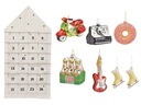 Sareva Adventskalender - met 6 kerstballen - Huis - Wit