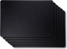 Jay Hill Placemats - Vegan leer - Zwart - 46 x 33 cm - 6 stuks