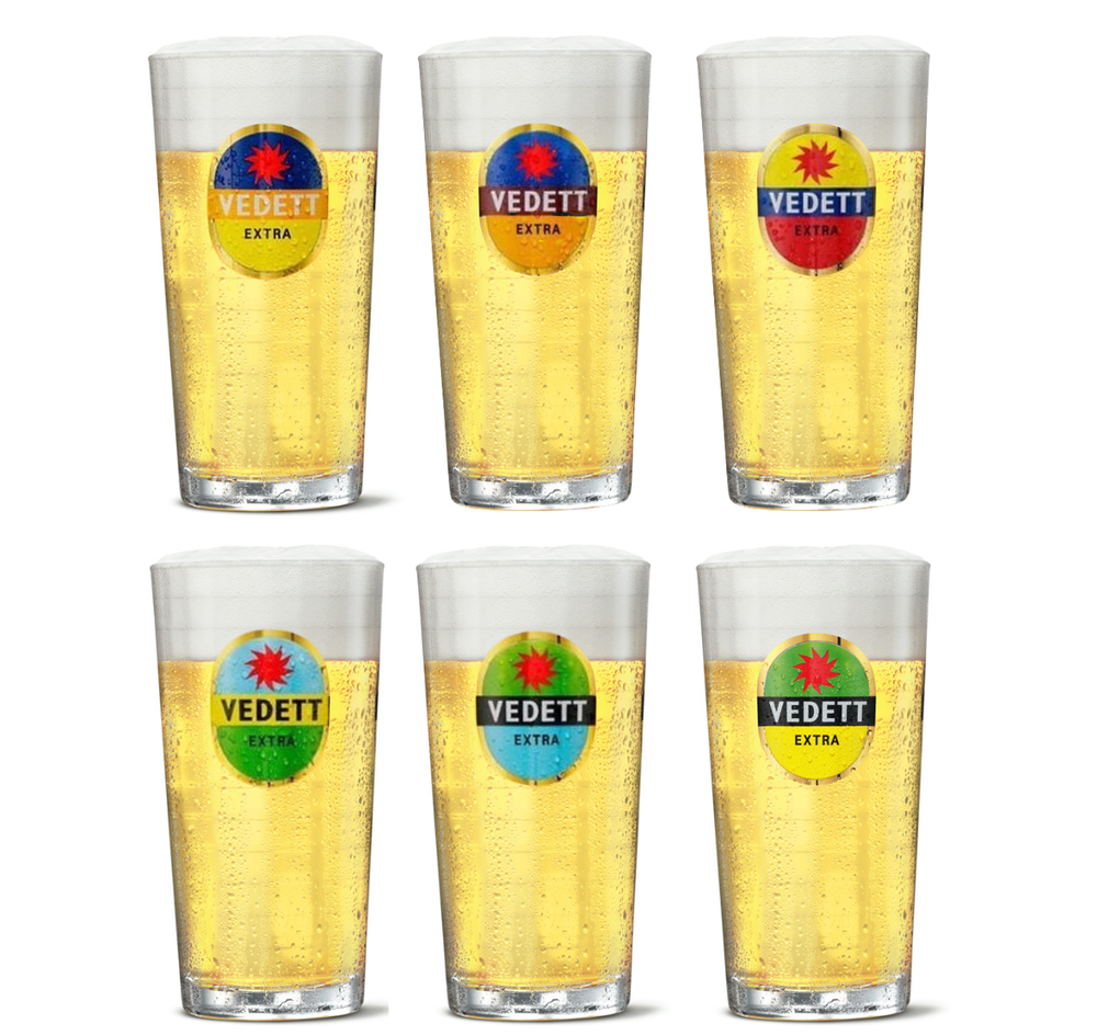 Vedett Bierglazen Extra - 330 ml - 6 stuks