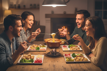 Cookinglife Fondueborden / Gourmetborden / Barbecueborden - 5 vakken - Wit - 24 x 24 cm - 4 Stuks