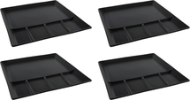 Assiettes BBQ - 5 compartiments - Noir - 24 x 24 cm - 4 pièces