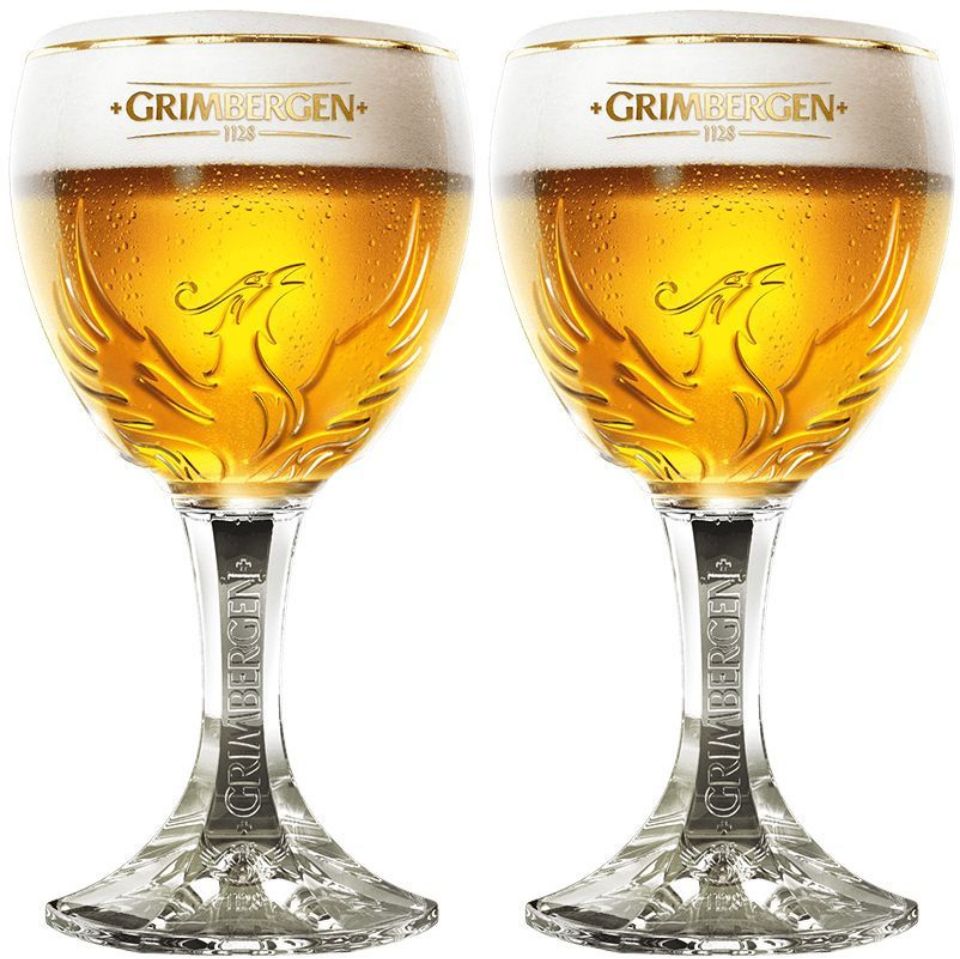 Grimbergen Bierglas op Voet - 330 ml - 2 stuks