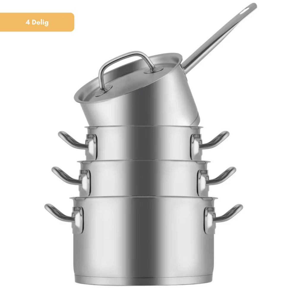 Sola Pannenset Profiline Deluxe - RVS - Kookpan ø 16, 18, 20 cm & Steelpan ø 16 cm - Inductie geschikt - 4 Delig