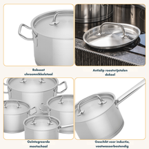 Sola Pannenset Profiline Deluxe - RVS - Kookpan ø 16, 18, 20 cm & Steelpan ø 16 cm - Inductie geschikt - 4 Delig