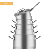 Sola Pannenset Profiline Deluxe - RVS - Kookpan ø 16, 18, 20, 24 cm & Steelpan ø 16 cm - Inductie geschikt - 5 Delig
