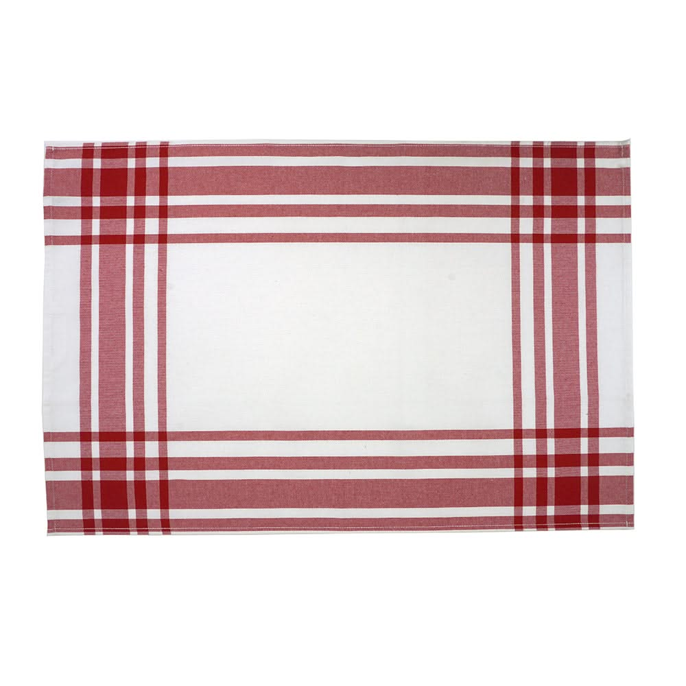 KOOK Theedoek Streep Rood 60 x 60 cm