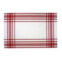 KOOK Theedoek Streep Rood 60 x 60 cm