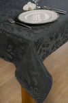 Nappe de cuisine en damassé gris foncé 140 x 240 cm