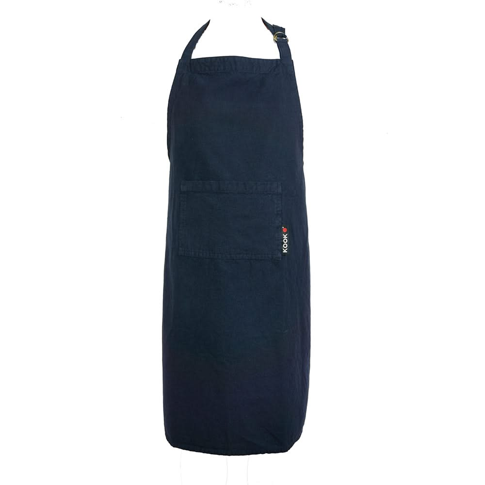 Tablier de Cuisine KOOK Uni Navy Lavé 90 x 70 cm