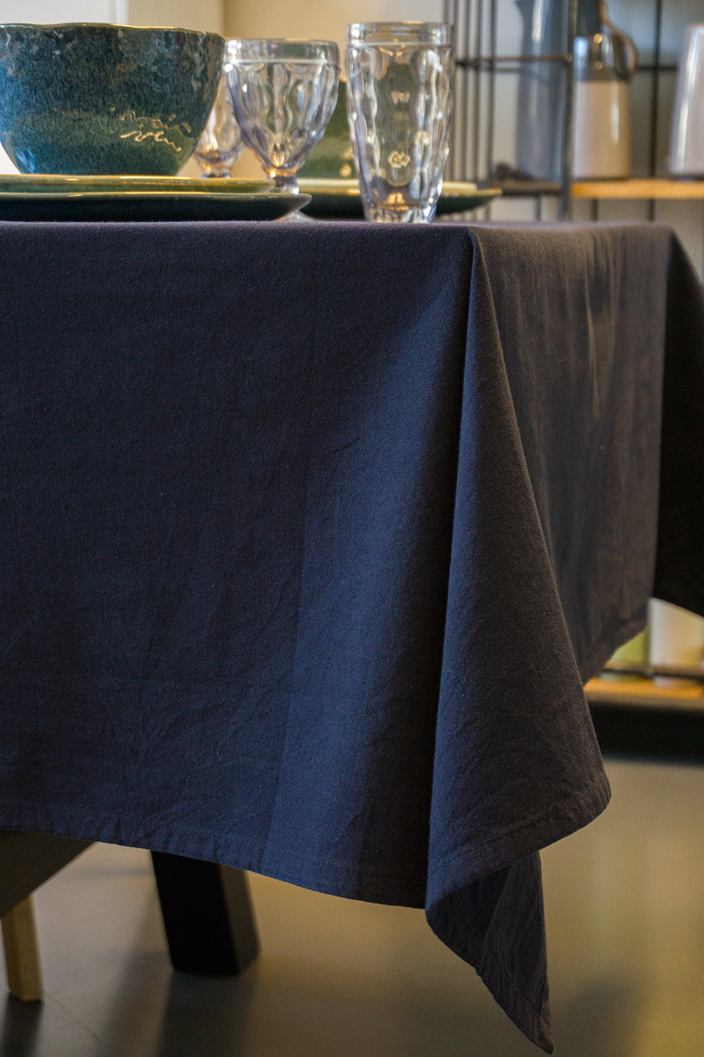 Nappe de table KOOK Washed Navy - 140 x 300 cm